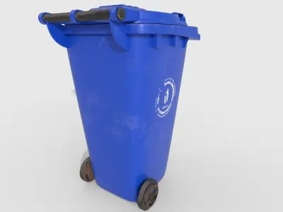 3D Dirty Dustbin Low-poly 3D model