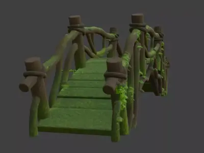 Forest Bridge Park Bridge 3d Model 3D model