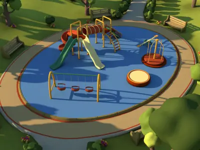 Toon Playground 3D model