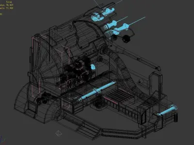 Space Station - Interior Wall 01 3D model