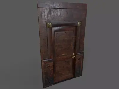 Old Wood Door Low-poly 3D model order