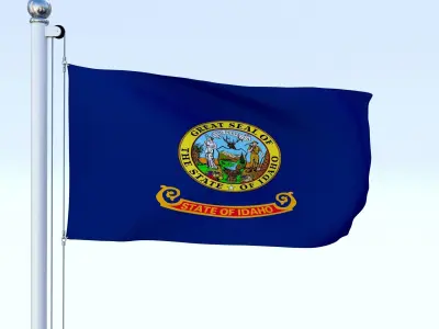 Animated Idaho Flag Low-poly 3D model