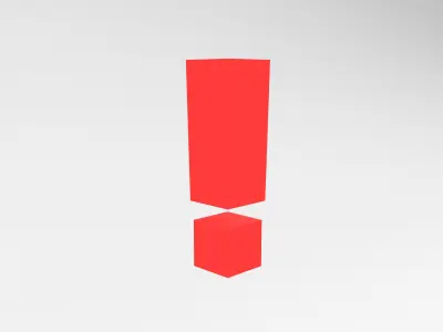 Exclamation Mark Symbol v1 001 Low-poly 3D model