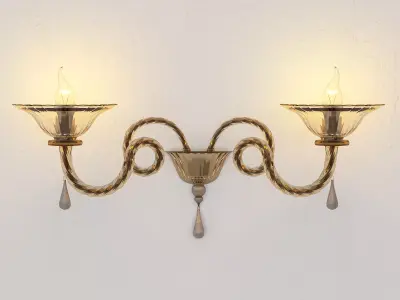 sconce wall with two candle holders 3D model