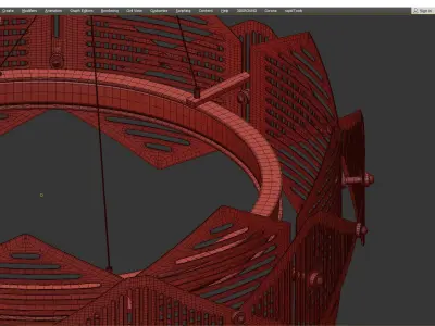 BRILL brass pendant light with geometric design Low-poly 3D model