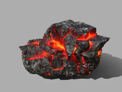 Lava Rock Set Low-poly 3D model