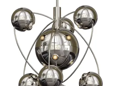 ORBITAL MID CENTURY CHANDELIER 3D model