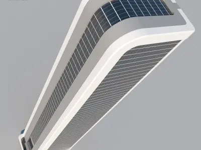 Futuristic Sci-Fi Skyscraper 03 set Low-poly 3D model