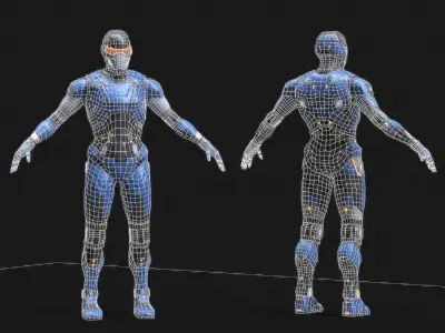 Robot Droid Low-poly 3D model