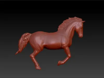 Running Horse Light Weight Pendant Charm Necklace Jewelry 3D print model