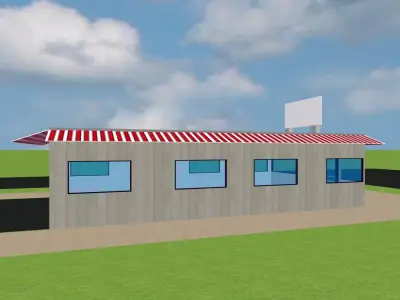 Small Shop Super Market 3D model