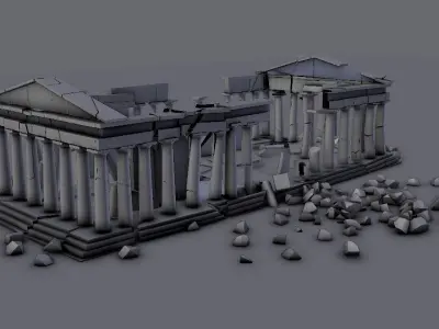 Athens Parthenon Low-poly 3D model