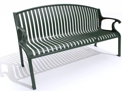 Metal Bench 2 Low-poly 3D model