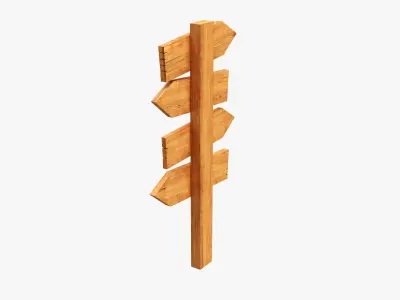 Signboards wooden 02v2 3D model