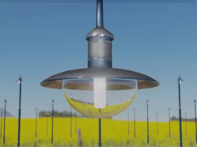  Street Light -7- Blue Version - For Walls Low-poly 3D model