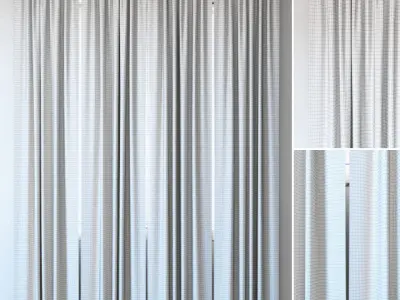 Curtains 96 EMILY VOILE Yellow Coral Charcoal Dusty Blue 3D model