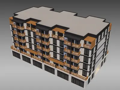 Apartment Building 012 3D model