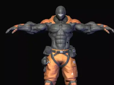 armor scifi Low-poly 3D model