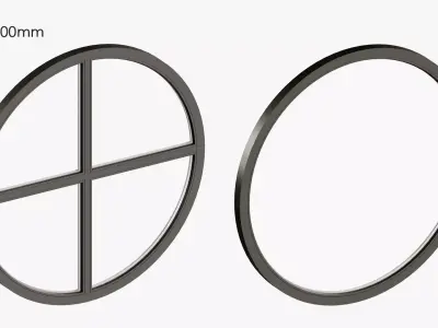 Round windows 3D model purchase