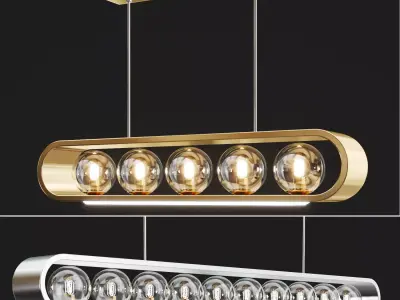 INGERLINE pendant light with six bulbs hanging from ceiling 3D model