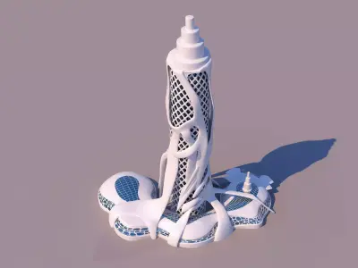 0106 - Organic Skyscraper 3D model