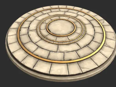 Stylized Stone Floor Circle Low-poly 3D model
