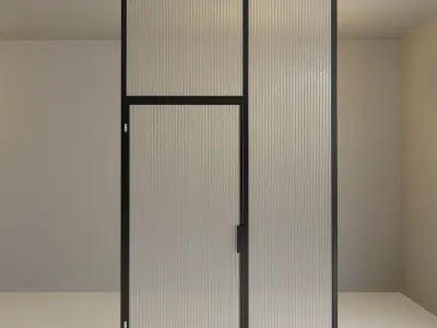Glass partition door 100 Low-poly 3D model