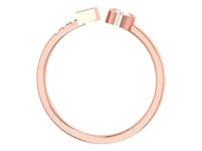 Solitaire Women Light Weight Princess Round Stone Band Ring 3D print model purchase