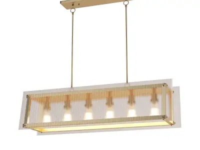 HAGAR light rectangular pendant in gold with clear glass 3D model