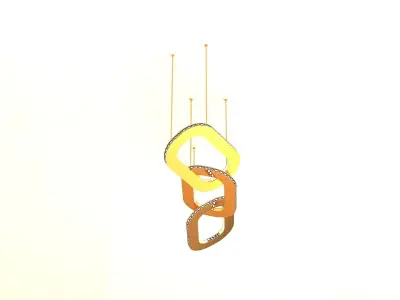 Golden Hanging Light 3D model