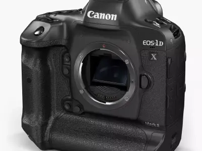 Canon EOS-1D X Mark II DSLR camera Low-poly 3D model
