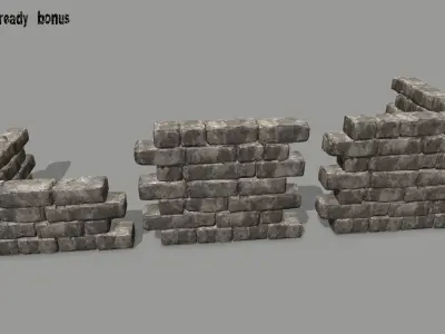 wall stone Low-poly 3D model