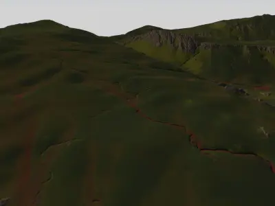 Landscape Forest Hills Low-poly 3D model