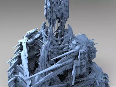 Sci-Fi Insectoid ship Towers collection 3  3D model