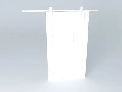 Sliding Door w / rail and support with pulleys Free 3D model