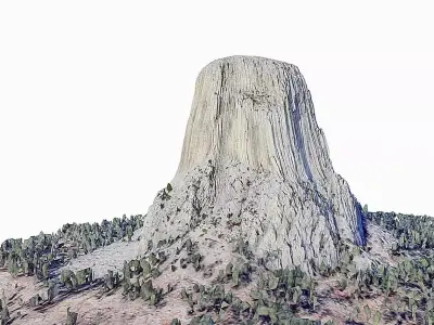 Devils Tower Low-poly 3D model