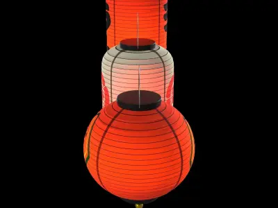 Japanese Lantern Low-poly 3D model order
