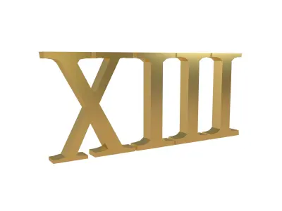 Roman Numerals 13 v1 002 Low-poly 3D model