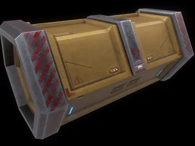 Scifi Crate Openable Door Low-poly 3D model