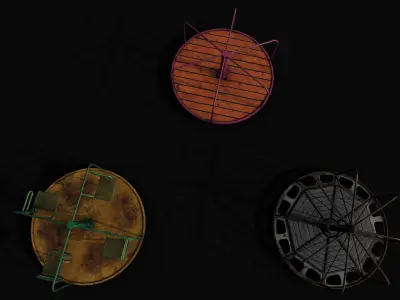 Carousel Set Low-poly 3D model