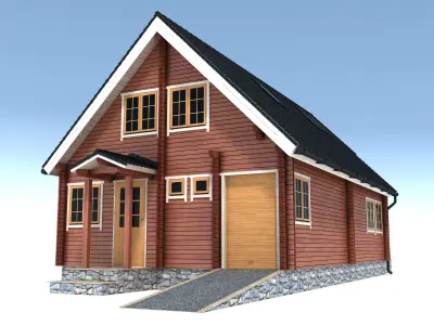 Wooden House 3D model 9