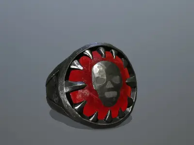 Skull Ring Low-poly 3D model