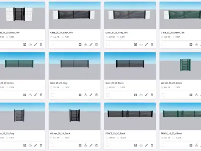 Pack of 91 Gate and Wicket Models 3D model