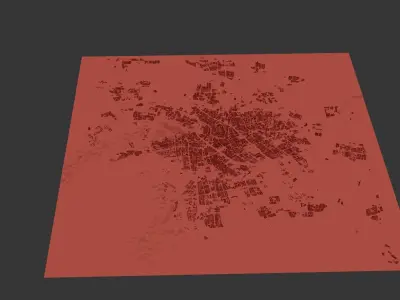 WuXi City urban planning maquett  building 3D Topography 3D model