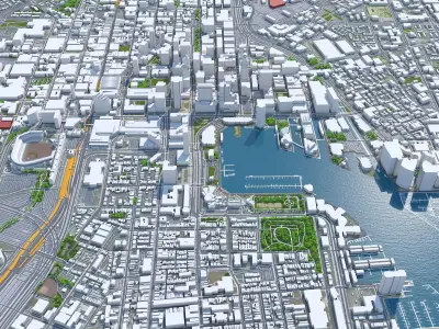 Baltimore Downtown Maryland USA Low-poly 3D model