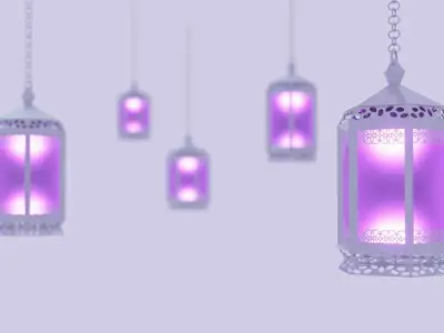 Scenic Lanterns Lights  Low-poly 3D model