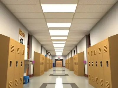 School Hallway 3D model