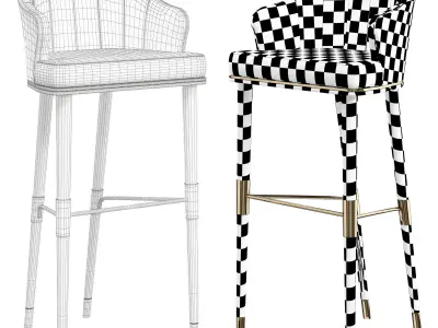 BAR CHAIR ELLIS Low-poly 3D model