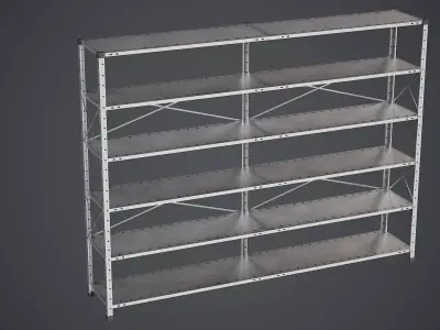 Metal Shelf - PBR Texture Low-poly 3D model