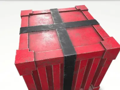 Metal Drop Box Low-poly 3D model